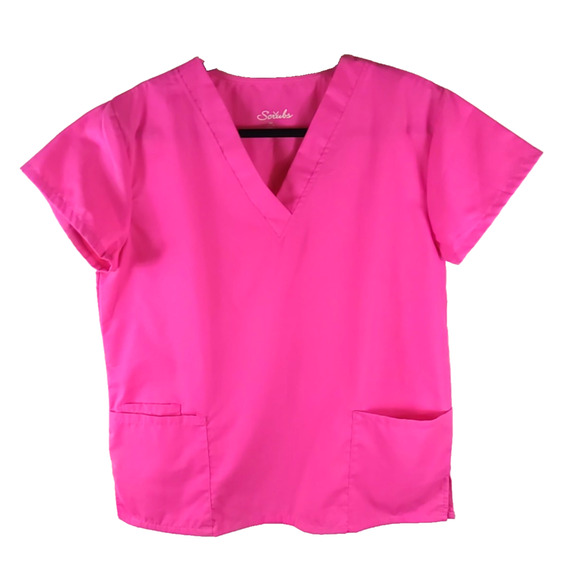 Scrubs Women's Pink Scrub Top Size Medium Medical Nursing - Picture 5 of 5